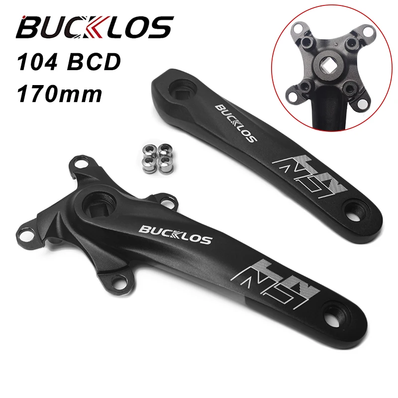 

BUCKLOS 104BCD 64BCD Crank Square Hole 170mm Bicycle Crank Arm Aluminum Alloy Mountain Bike Cranks Ultralight Mtb Crankset Part