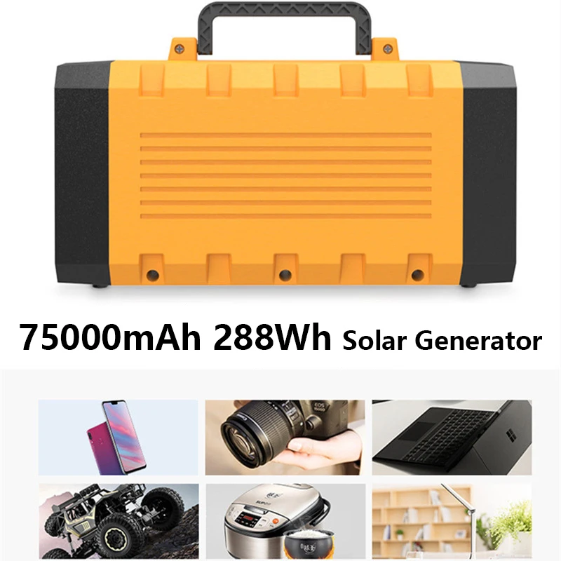 

288Wh Portable Power Station Solar Generator 500W Inverter LiFePO4 Battery 220V RV Outdoor Energy for Fishing Camping