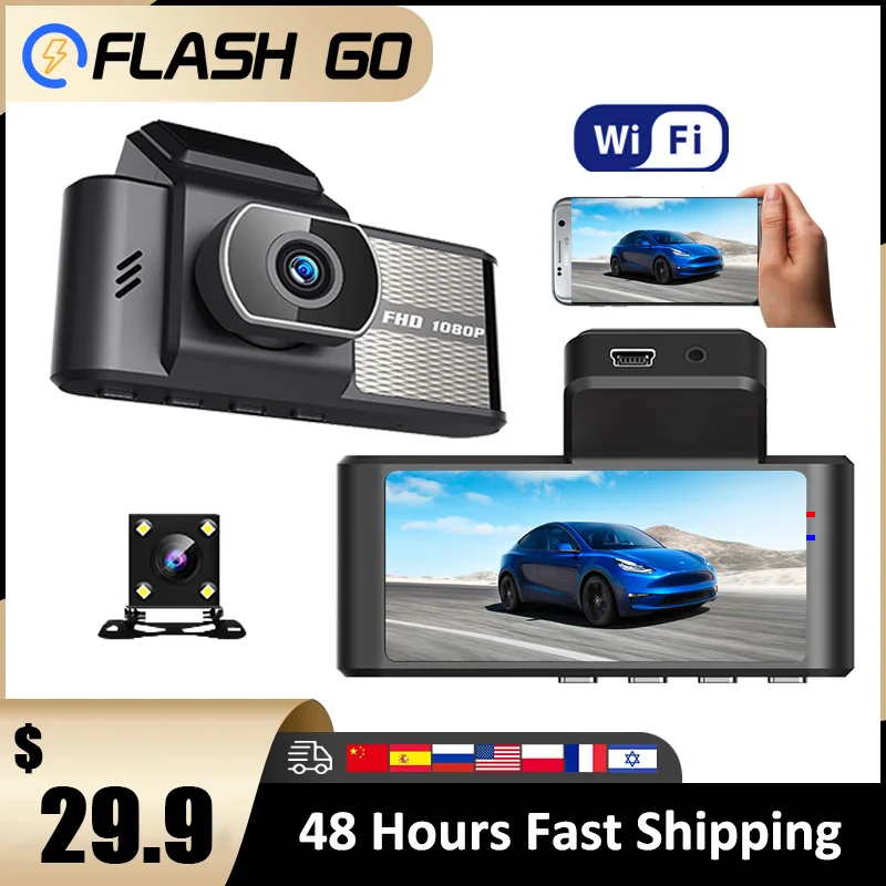 Car DVR 2 Channel Dash Cam Built in Wifi Sony Camera Sensor Rear View Video Recorder 1080P 24H Parking | Автомобили и мотоциклы