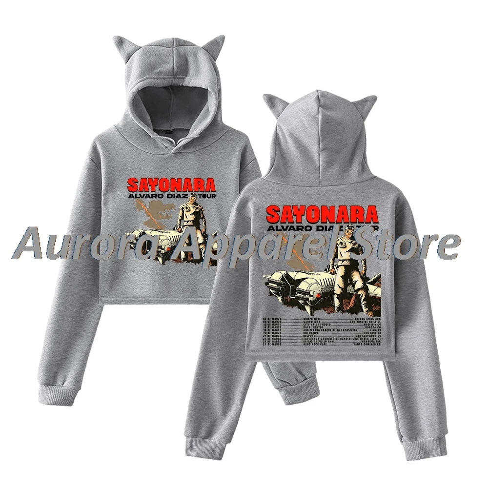 Alvaro Diaz 2025 Sayonara Tour Merch пуловер женский с кошачьими ушками толстовка длинными