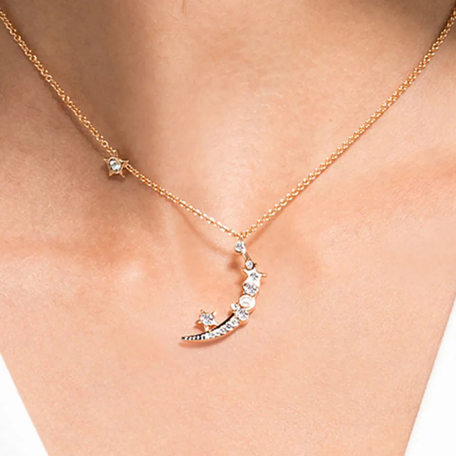 

Высококачественные ювелирные изделия SWA, женское ожерелье в виде звезды, ночи, меда, романтическая цепочка до ключиц