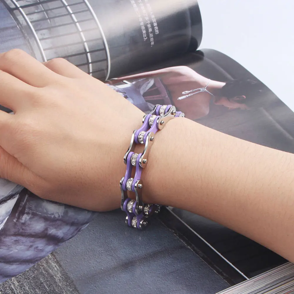 Женские браслеты на цепочке в стиле панк из нержавеющей стали