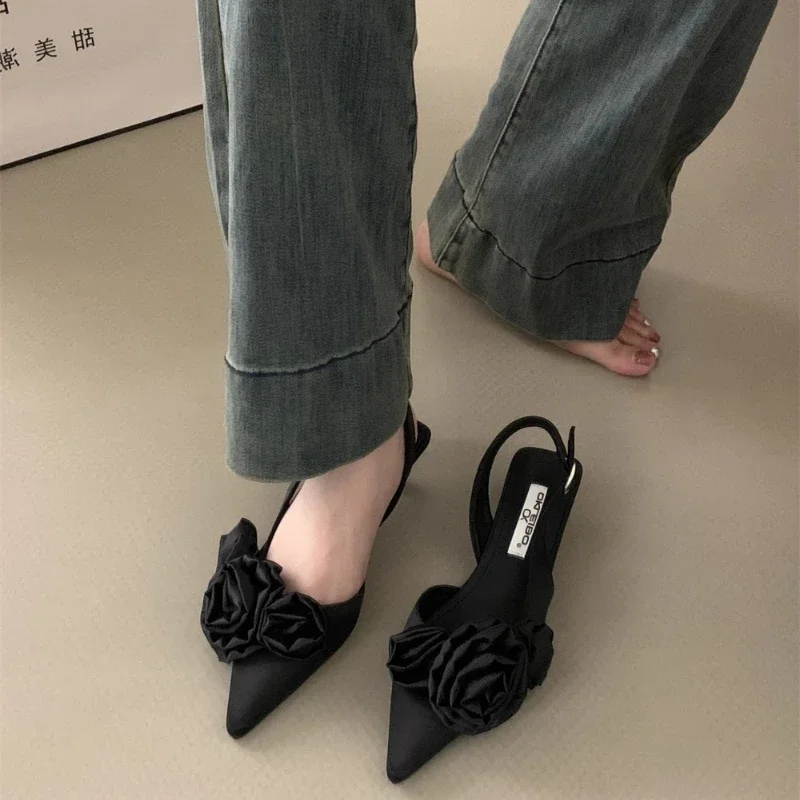 Новые женские туфли во французском стиле на высоком каблуке Fad Point Toe женская