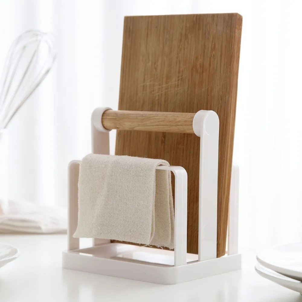 

Plastic Cutting Board Holder Chopping Board Drain Rack Kitchen Storage Rack Rag Dish Holder Shelf Kitchen Organizer
