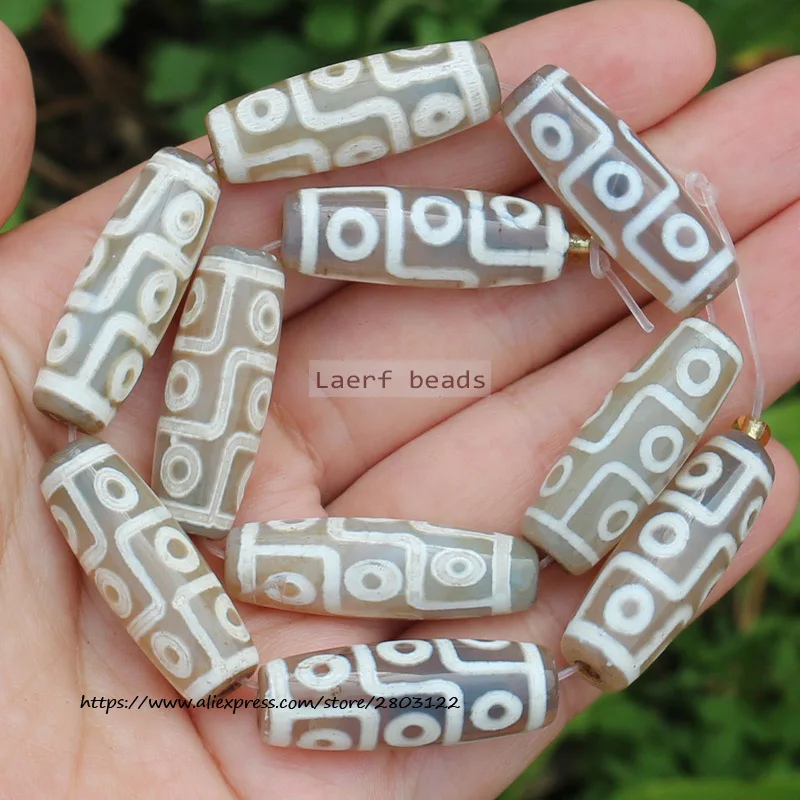 

Good Qulity ! Natural Agate 28-30mm Many patterns White Tibet Dzi Agate,Lucky Symbol,Powerful Amulet,For DIY Jewelry Making !