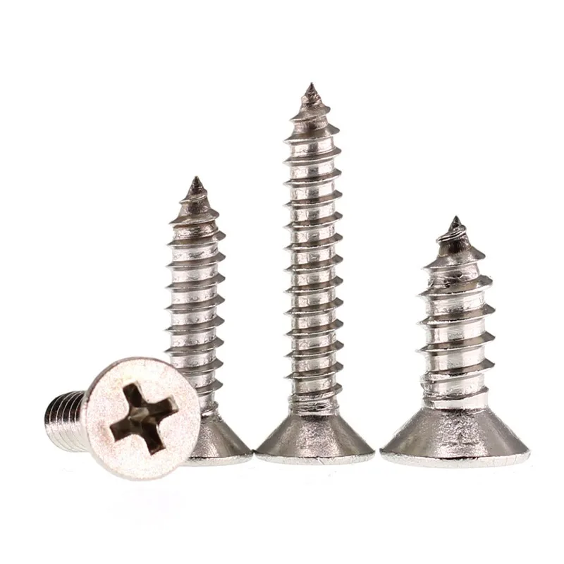 

20pcs M6 Self-tapping Phillips Cross Bolt Countersunk Flat Head Wood Screws 304 Stainless Steel 12-60mm 16mm 20mm 25mm 30mm 40mm