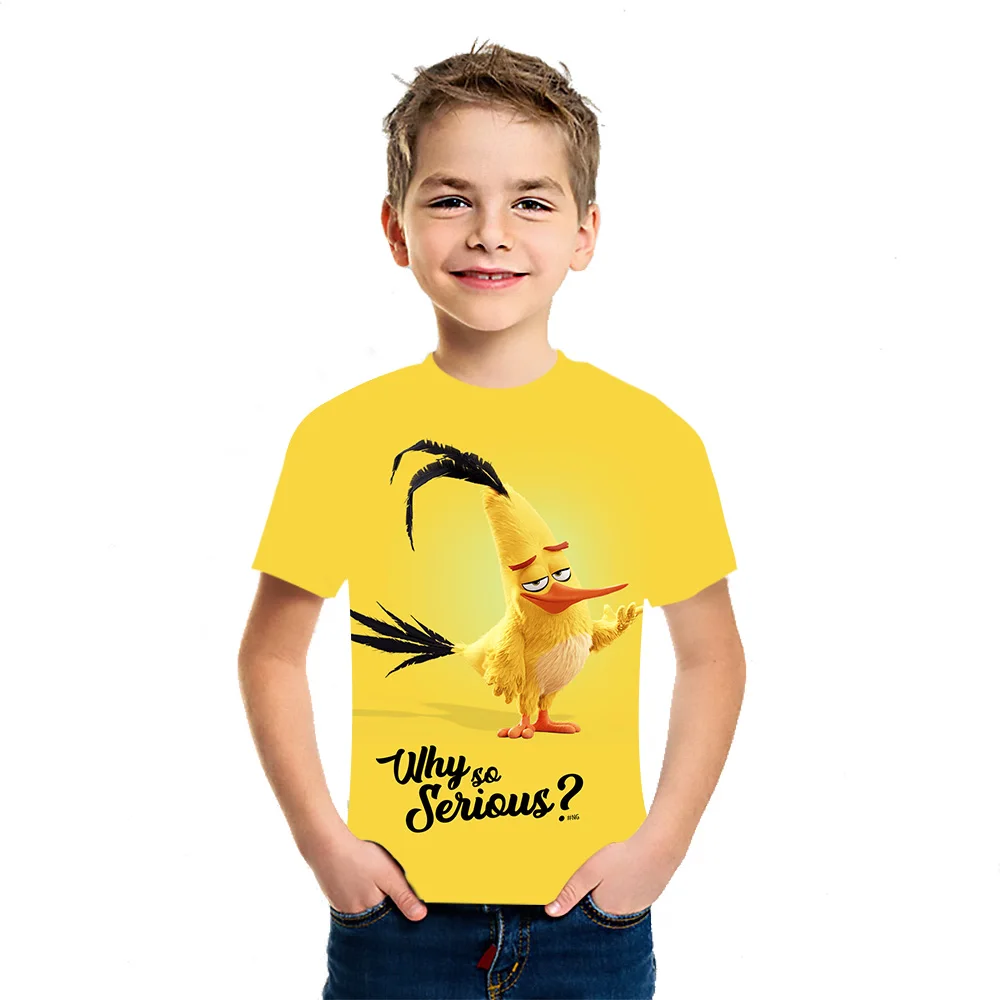 

2021 children's 3dfun animals printed T-shirt round neck fashion versatile short sleeve boys and girls comfortable loose top