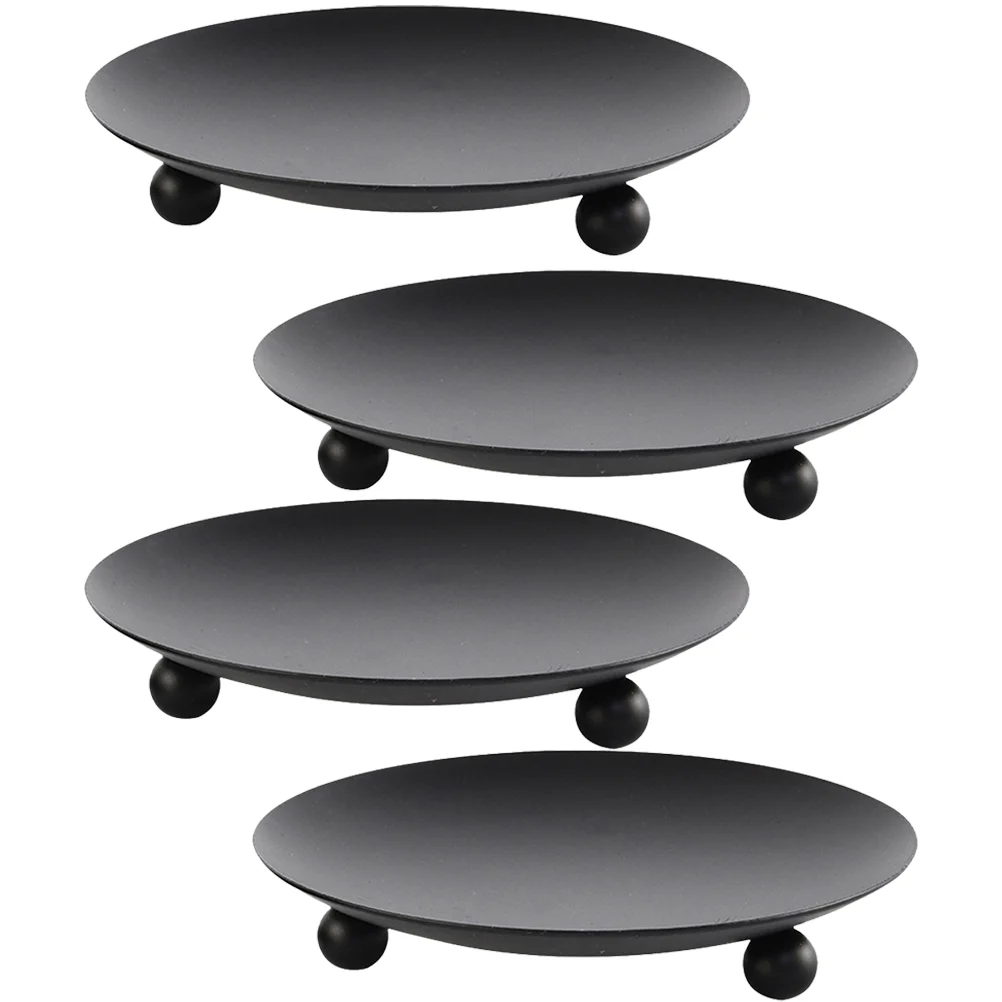 

Holder Holders Iron Stand Pillar Plate Metal Candlesticks Tray Black Candlestick Base Table Candleholders Decorative Plates