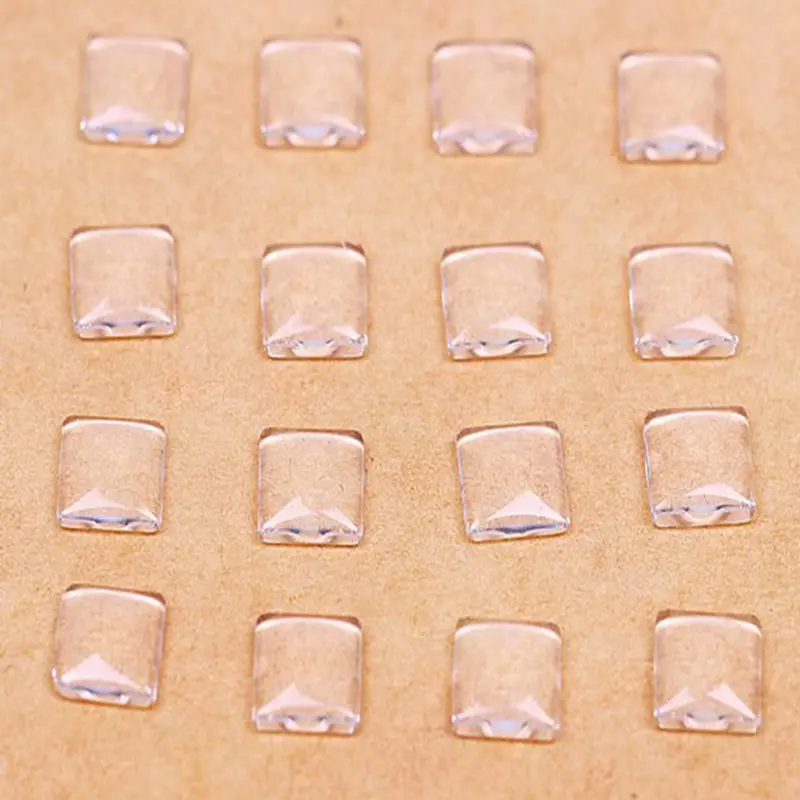 

Transparent Clear Square Dome Flatback Glass Cabochon 10X10mm-20X20mm