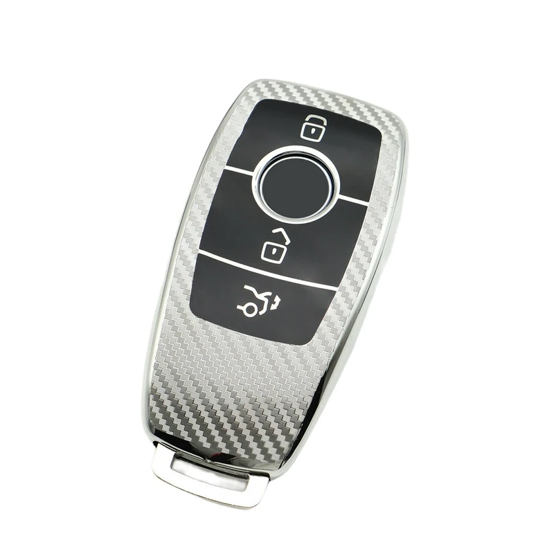 Car Key Cover Carbon Fiber Texture Protective For Mercedes-Benz GLC260L 300L GLB200