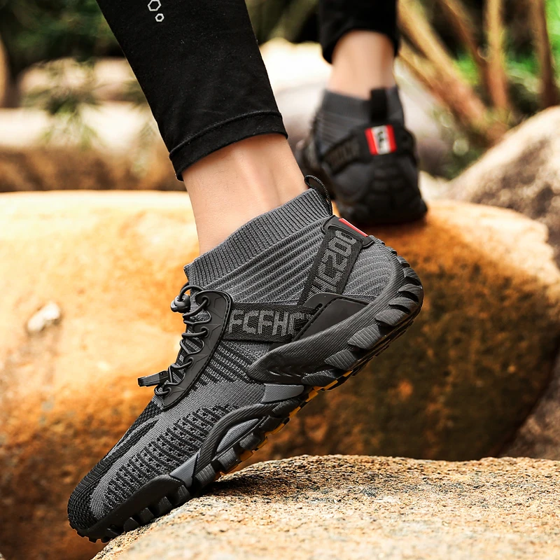 JIEMIAO New High Quality Men Women Hiking Shoes Summer Mesh Breathable Sneakers Outdoor Climbing Trekking Shoes Size 36-47