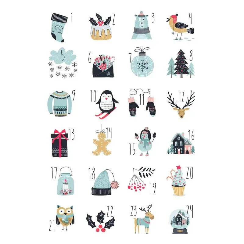 

Christmas Number Stickers 24 Days Of Christmas Number Stickers Round Advent Calendar Numbers Sticker For Christmas Party Holiday