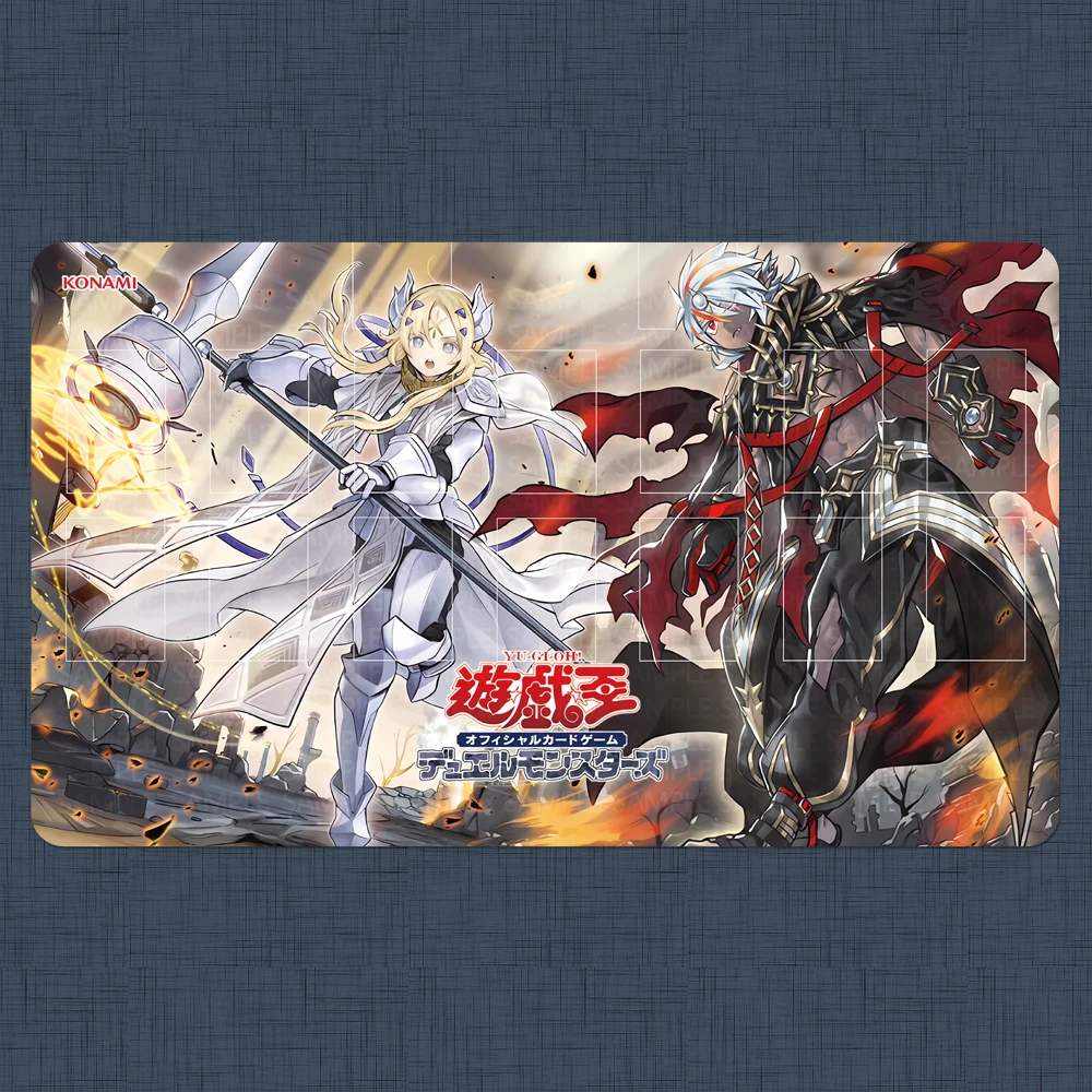

Yugioh Playmat Dogmatika Ecclesia, the Virtuous & Fallen of Albaz Card Games Playmats TCG OGC CCG Yu-Gi-Oh Mat-D159