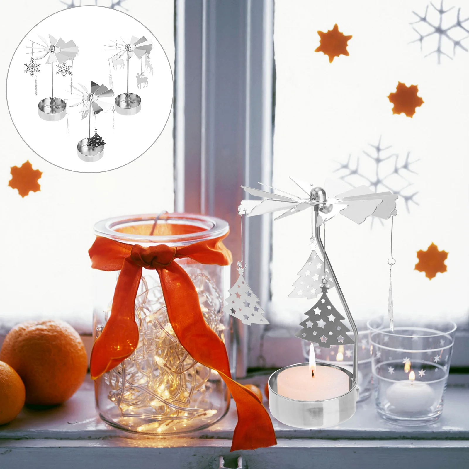 

Holder Christmas Light Tea Stand Tealightrotary Metal Wedding Decoration Candlestick Holders Favor Party Day Carousel Valentine