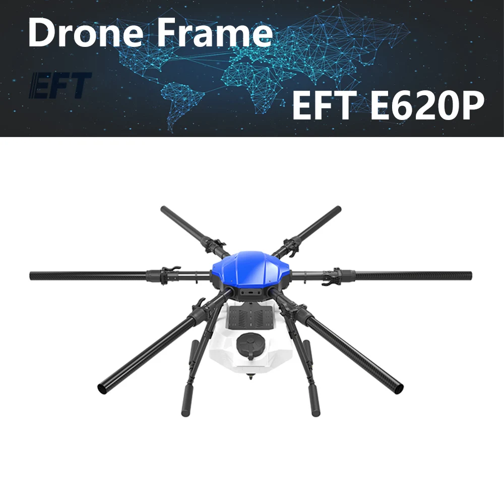 

New EFT E620P Six Axis 20L 20kg Agricultural Spraying Drone Frame 1854mm Wheelbase 20L Water Tank Spreading Spray