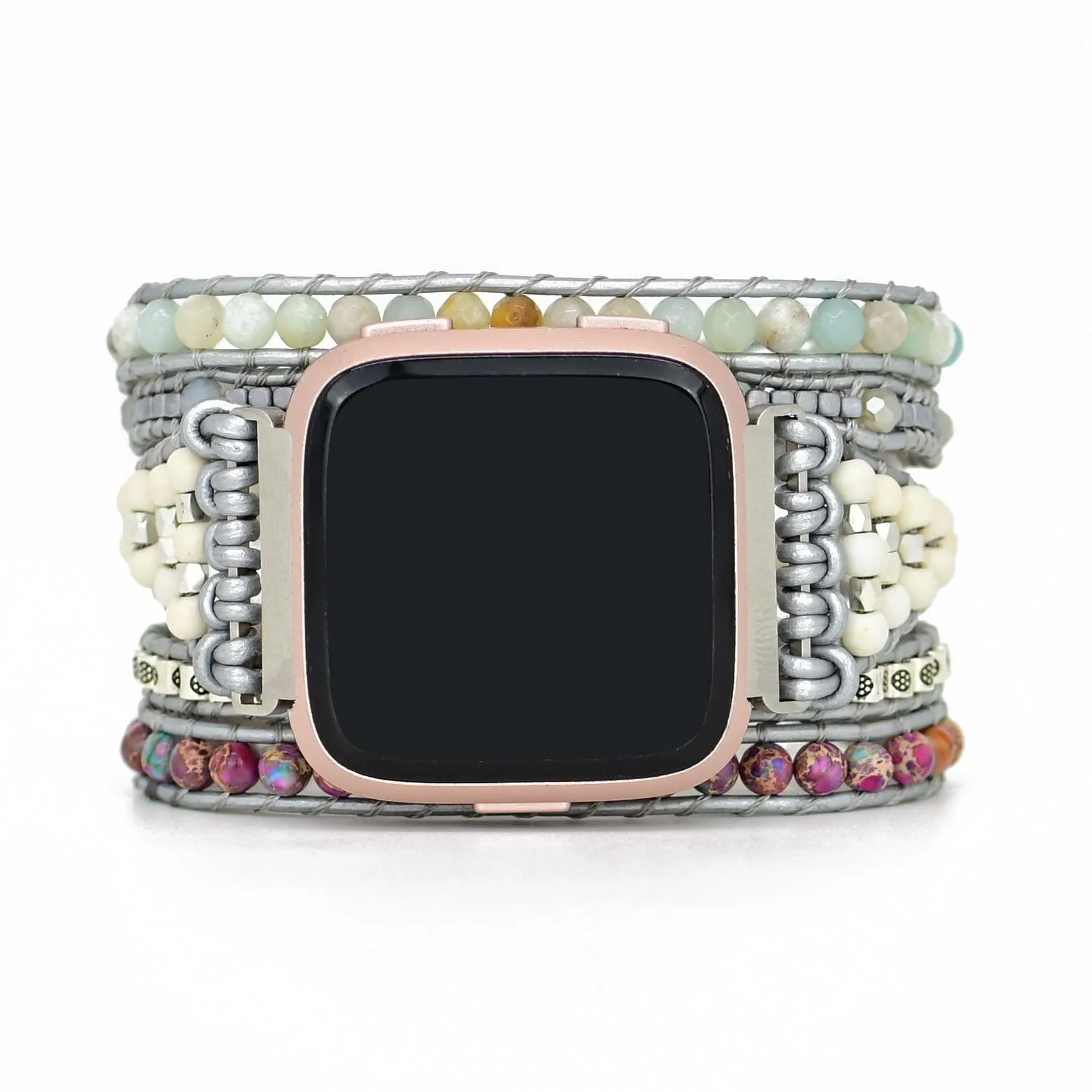 Natural Stone Bohemian Bracelet Strap For Fitbit Versa 3 2 1 Band Rope Bead Watchband For Fitbit Versa Lite/Fitbit Sense Strap