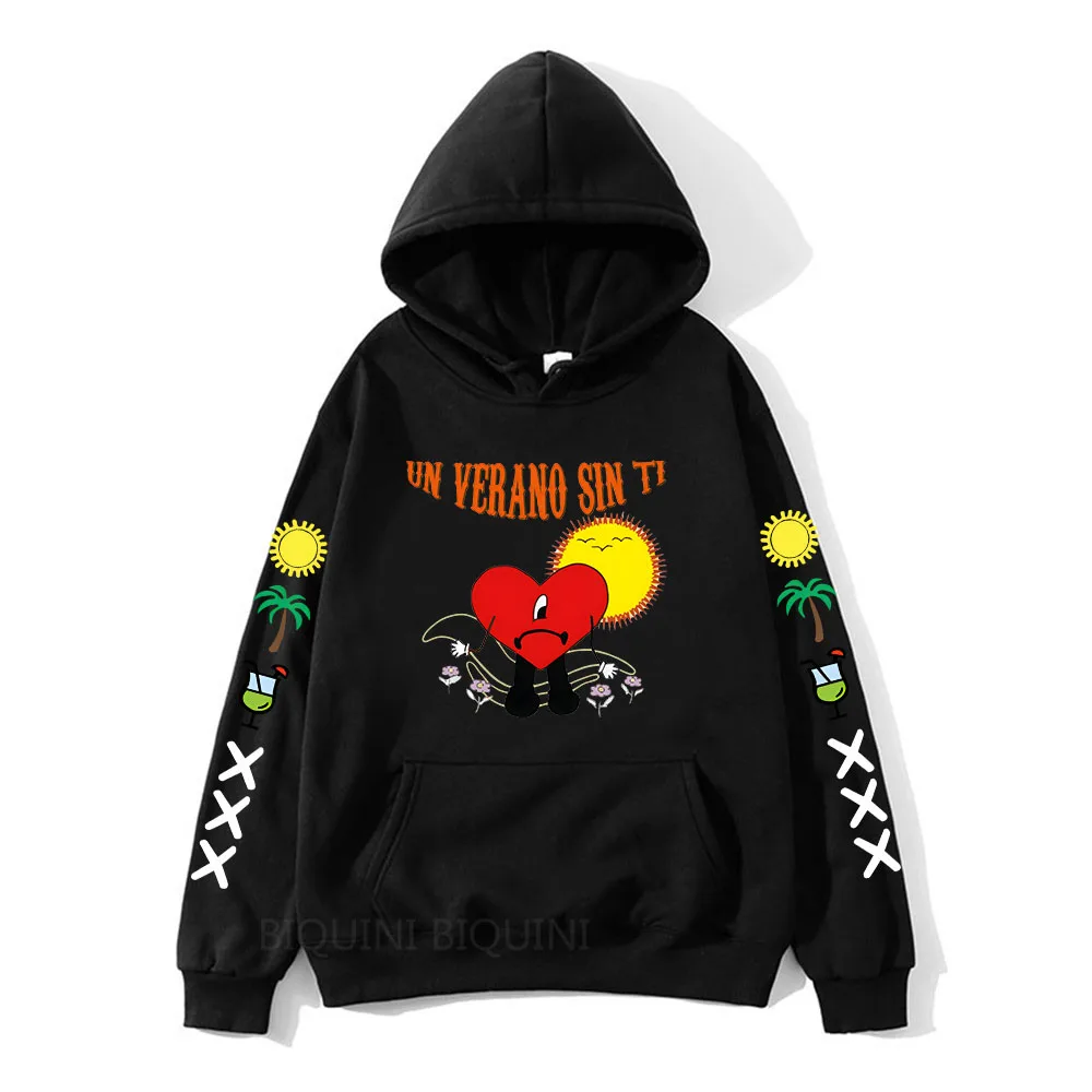 

Худи Un Verano Sin Ti Rapper Bad Bunny в стиле хип-хоп с изображением альбома музыки Смешные Мультяшные толстовки Мужская/женская одежда осенне-зимняя Тол...