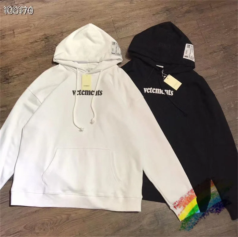 

High Street Loose Vetements Hoodie Men Women 1:1 Best Quality VTM Pullover Hoody Big Tag Patch Vetements Sweatshirts
