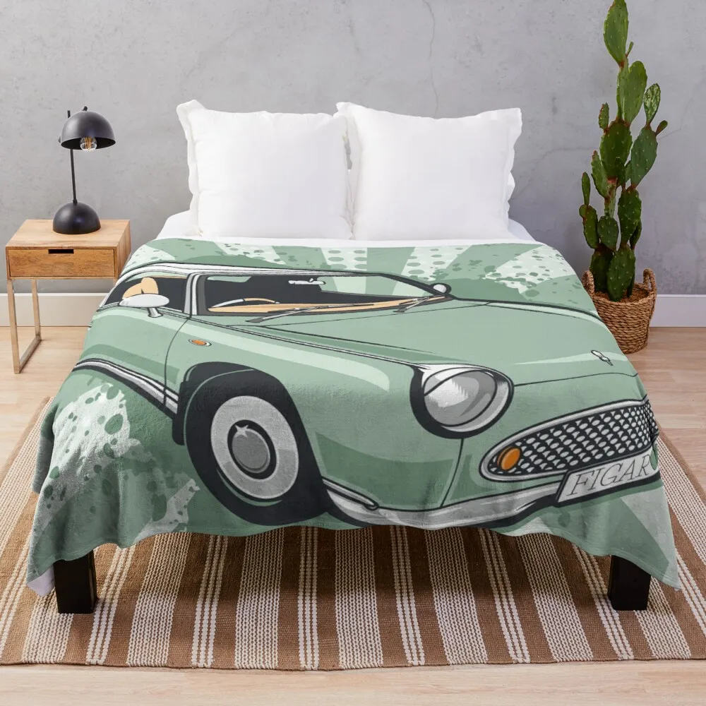 

Emerald Green Nissan Figaro Throw Blanket Fashion Sofa Blankets Fleece Bkanket
