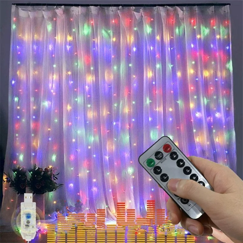 

3M 4M 6M LED Curtain Garland on The Window USB Festoon Fairy Lights with Remote New Year Garland Led Lights Christmas Decoration