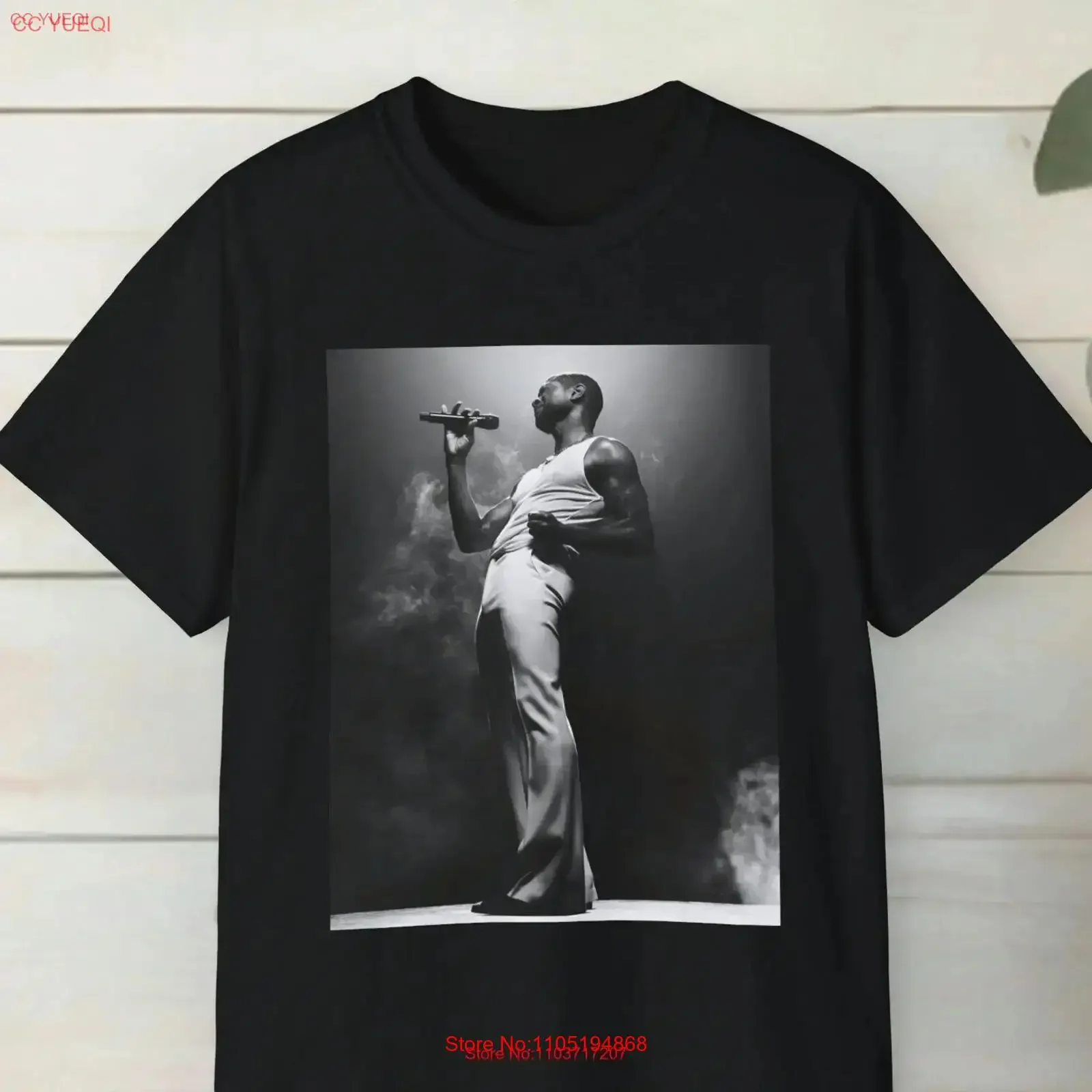 Фото Футболка Usher Stage Mic Album Retro Merch Fan Outfit Halftime Show винтажный стираный универсальный топ для повседневной носки homme Стильный №1