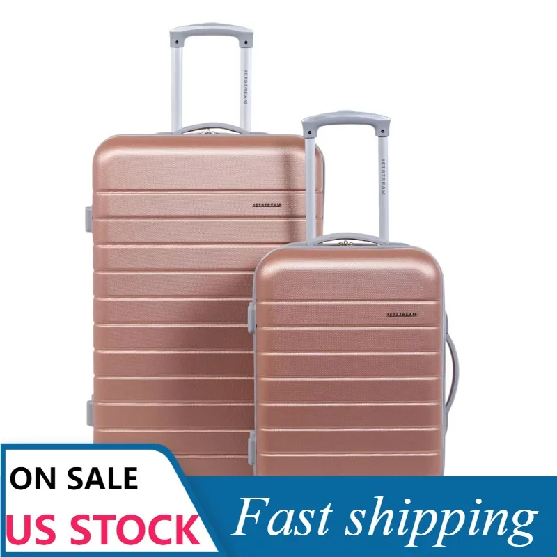 

Jetstream 2pc жесткий Спиннер, вертикальный набор, чемодан для ручной клади Duo, розовое золото