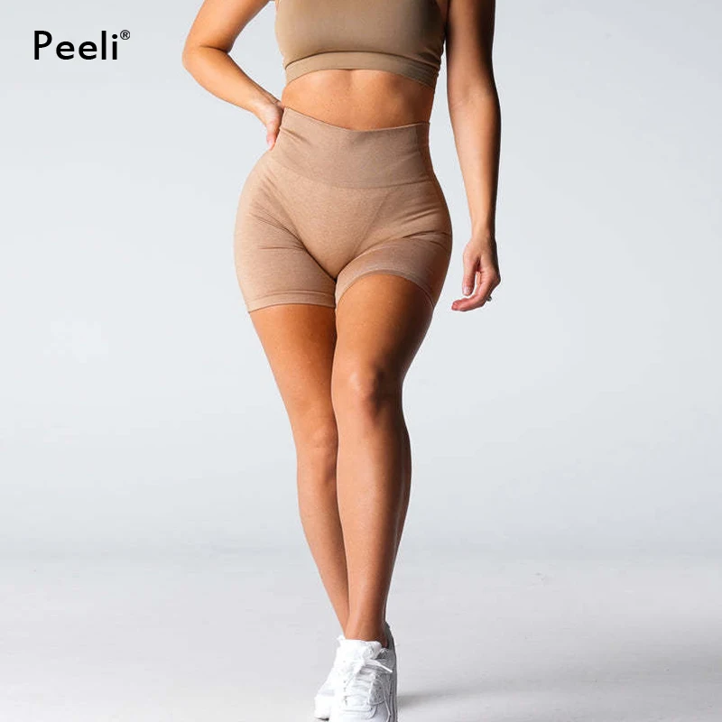 Шорты женские бесшовные с высокой талией тренировочные штаны для йоги