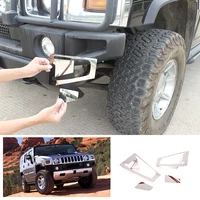 Stainless Silver Exterior Details Car Front Bumper Side Wrap Angle Trim Cover Stickers for Hummer H2 2003-2009 Auto Accessories