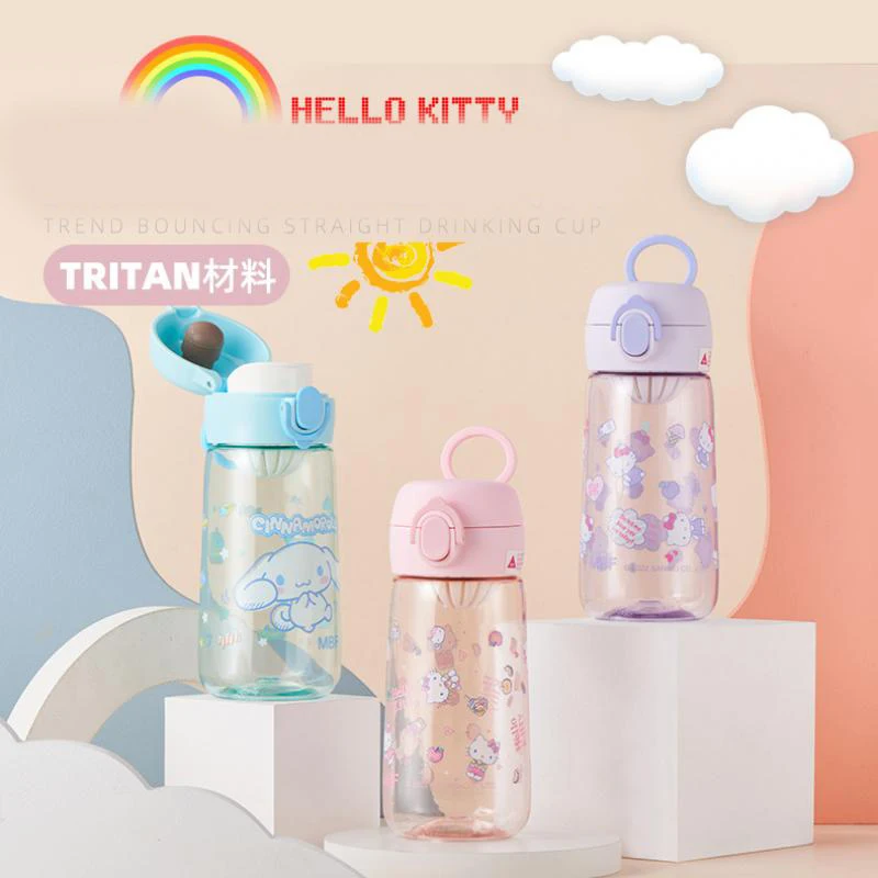 

500ML Sanrio Hellokitty Cinnamoroll Water Cup New Plastic Cup Direct Drinking Water Cup Student Drop-proof Portable Water Cup