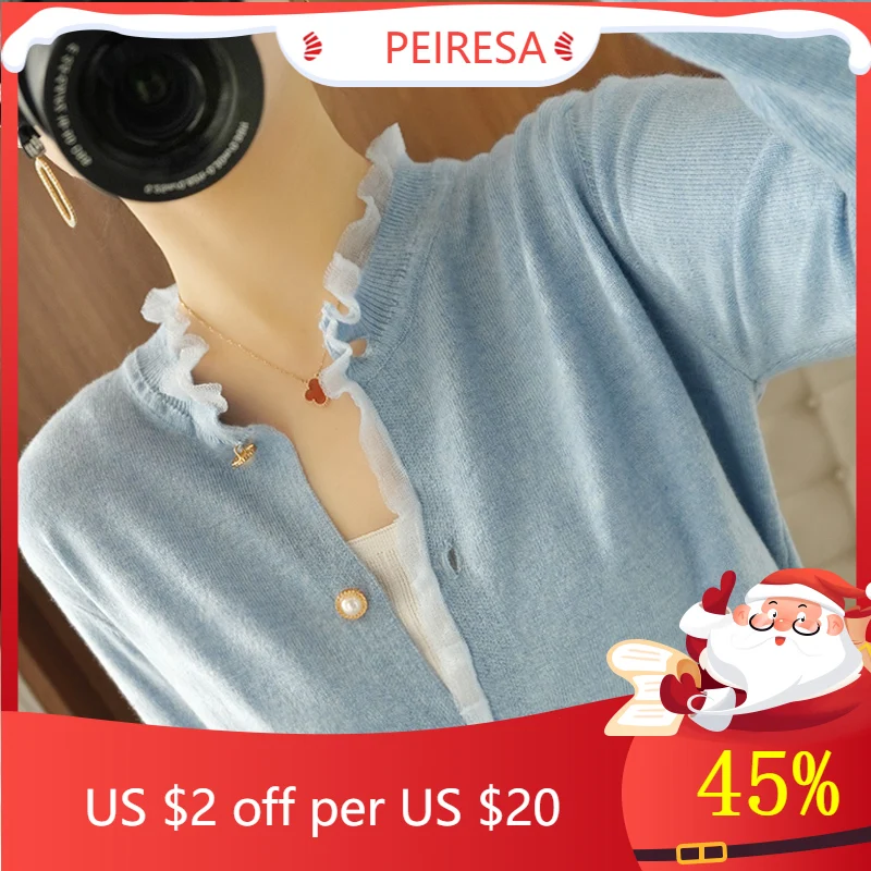 

2021 Autumn and Winter Cardigan Sweater Woman Sweaters Solid Butterfly Sleeve Long Solid Streetwear Fashion Casual 100% Cotton