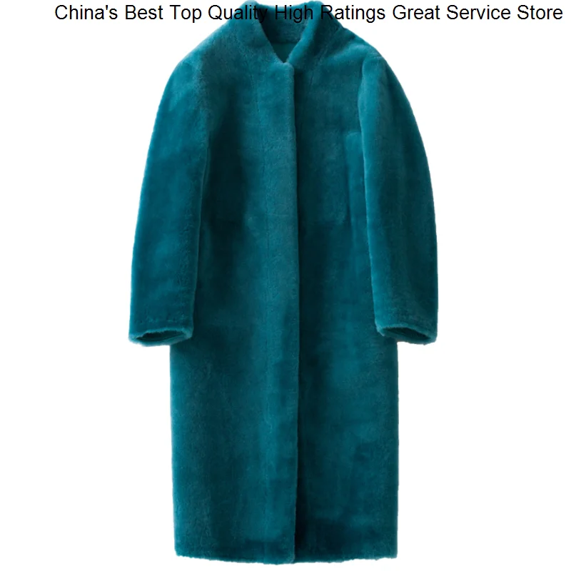 

Women Winter Real Sheep Hwitex fur Coat Ladies Trends Fur Jacket Minimalist Oversize Merino Shearling Long Overcoat HW1172