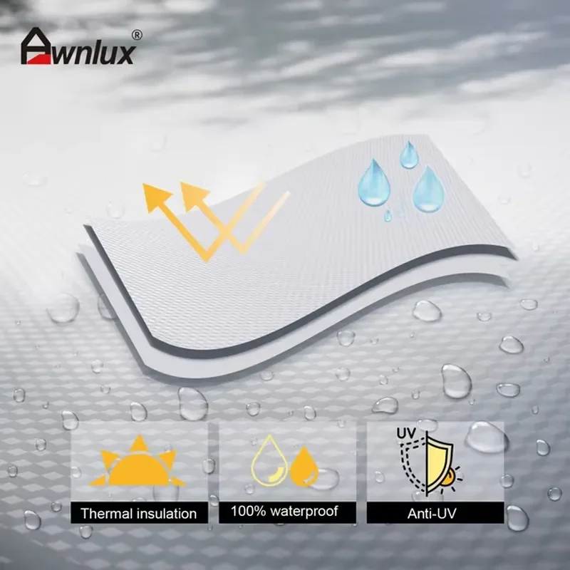 Фото Выдвижной боковой тент Awnlux 2.5x2.5м для внедорожников и кемперов, алюминиевый, для активного отдыха и путешествий №5