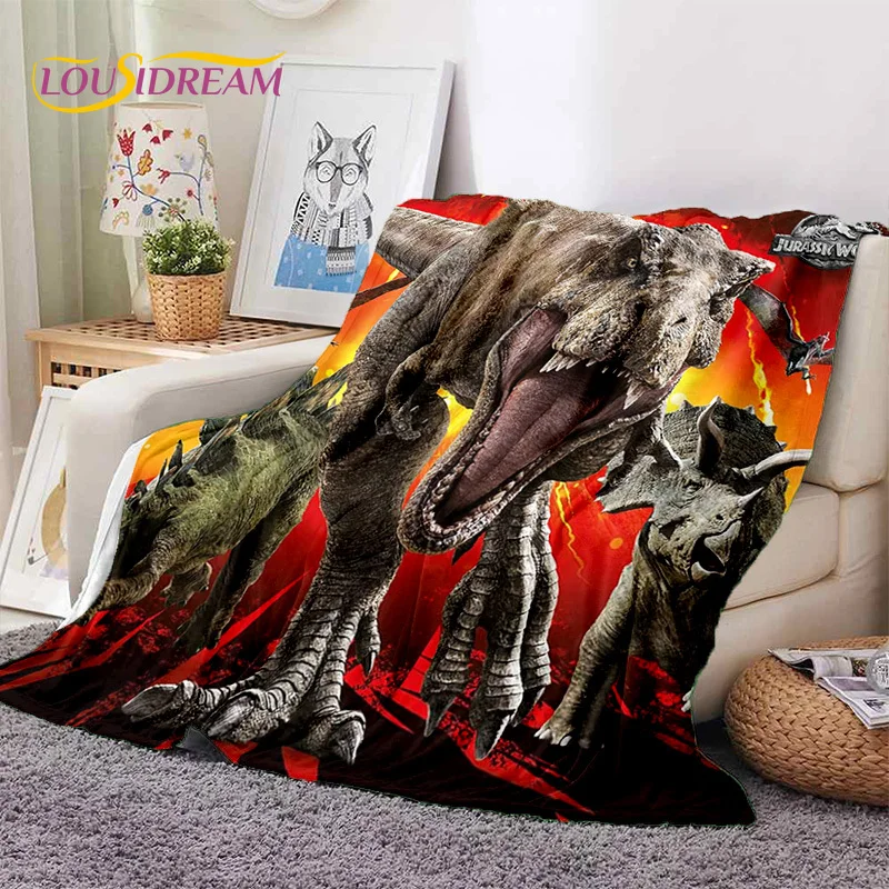 Мягкое фланелевое одеяло с принтом динозавров