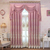 european chenille applique embroidery curtain shade curtain head villa living room bedroom shade cloth