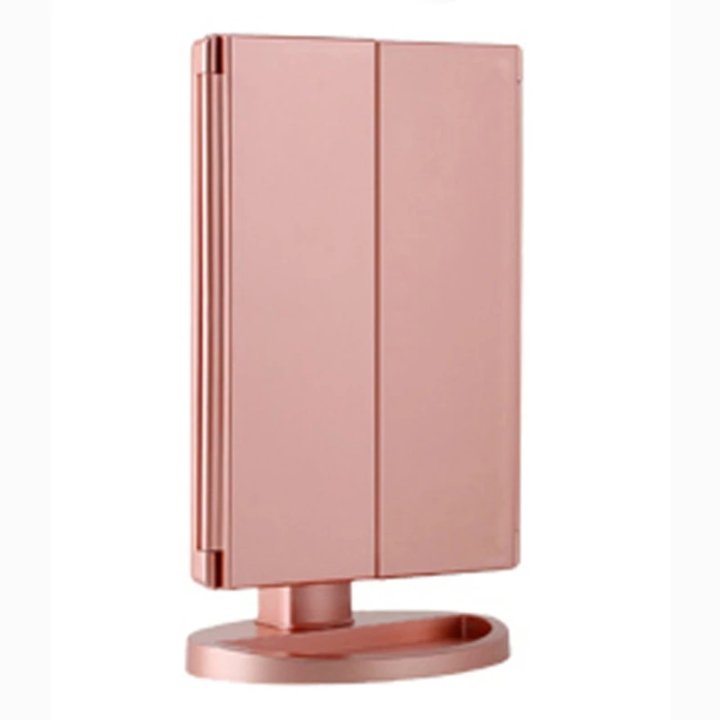 

Tri-Fold Luminous Makeup Mirror With 22 LED Lights, With 2X,3X Magnification,180 Degree Rotation, Dual Power
