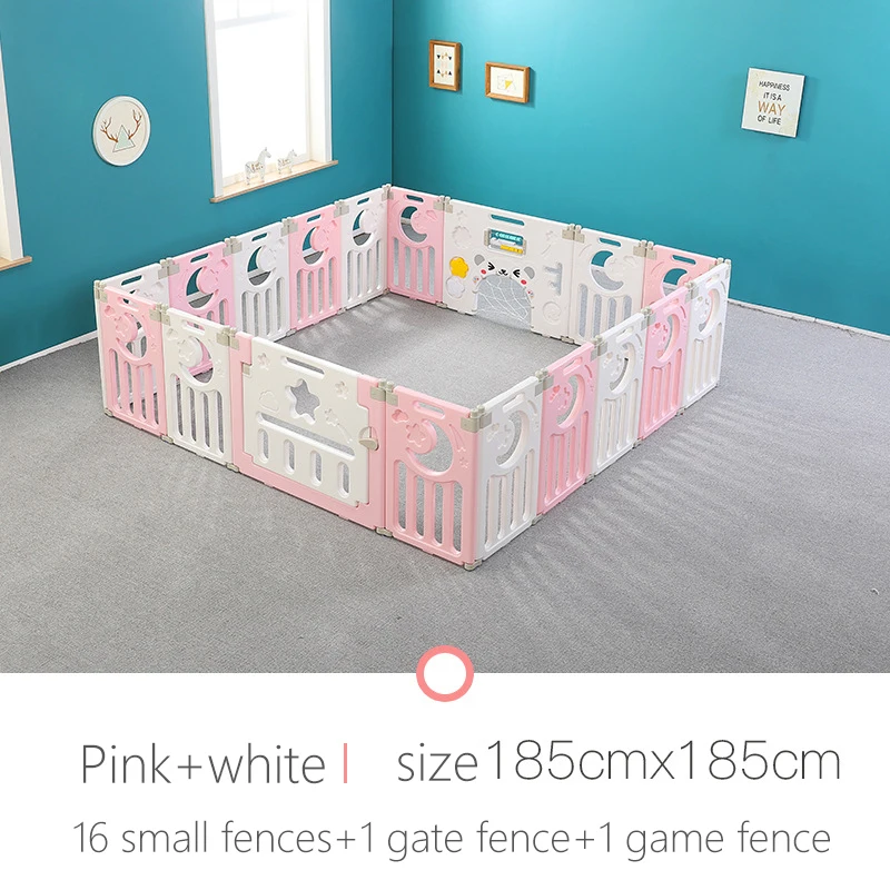 

Safety Guardrail Playpen Indoor Infant Toddler Game Cartoon Foldable Portable Baby Amusement Multifunctional Kid Playground Park