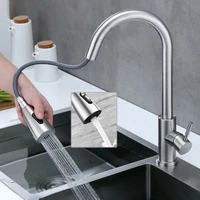 kitchen faucet single hole pull out spout kitchen sink mixer tap stream sprayer head chromeblack mixer tap