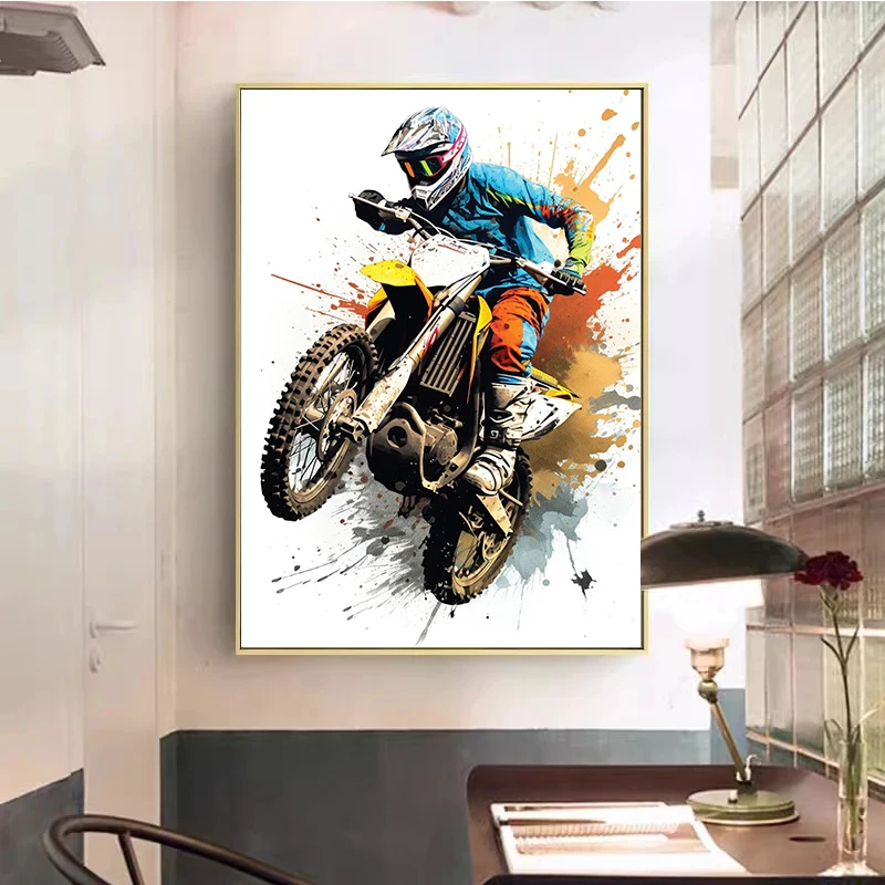 Акварельные постеры на холсте для мотоциклистов
