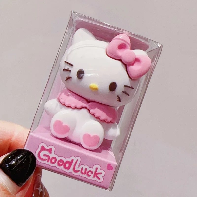 

4cm Sanrio Pencil Sharpeners Kawaii My Melody Hello Kitty Cinnamon Silicone Student Stationery School Supplies Wholesale Kid Toy