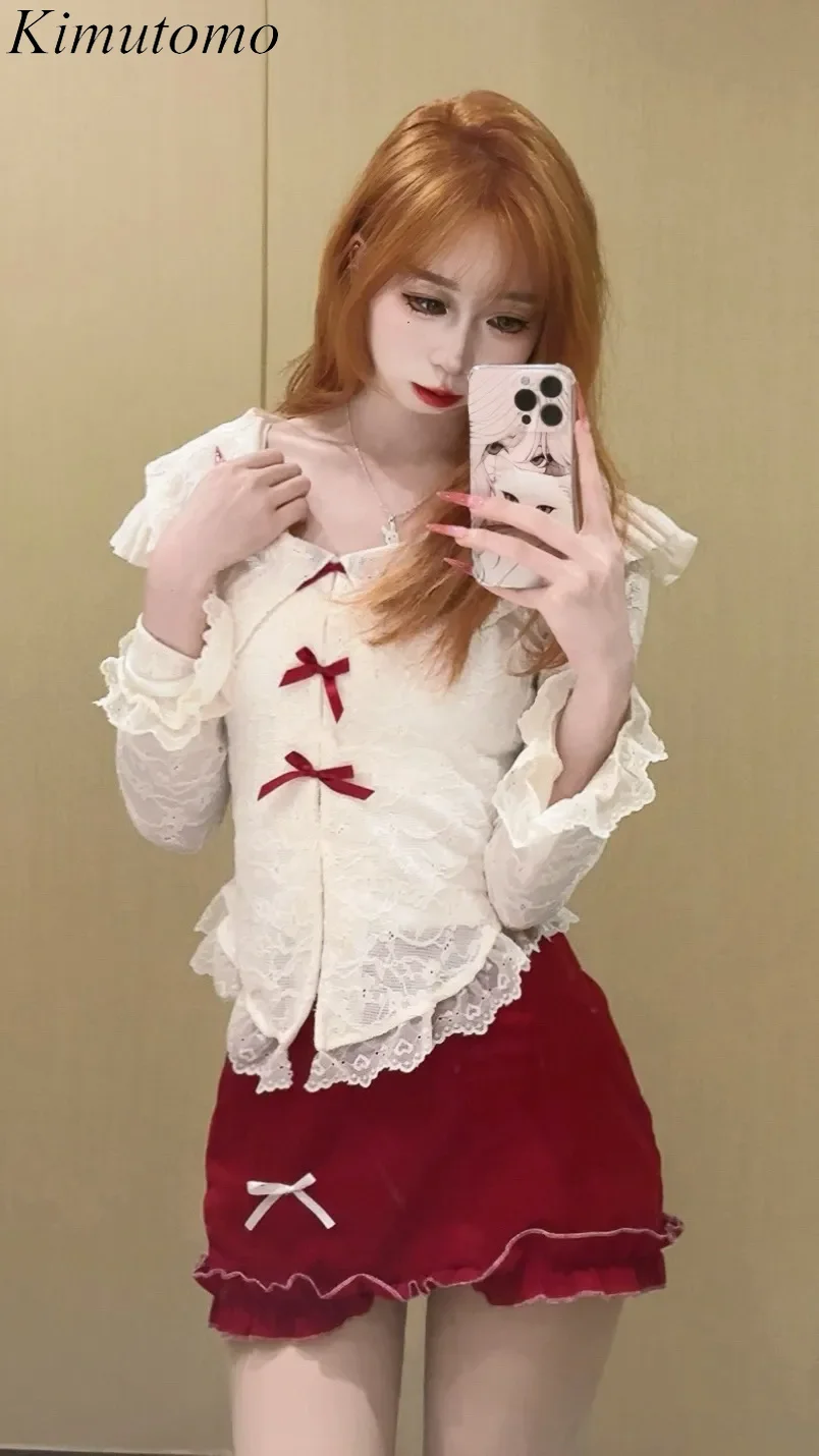 Kimutomo Комплекты из двух предметов Женские наряды Чистый дизайн Ветер 3D Луки