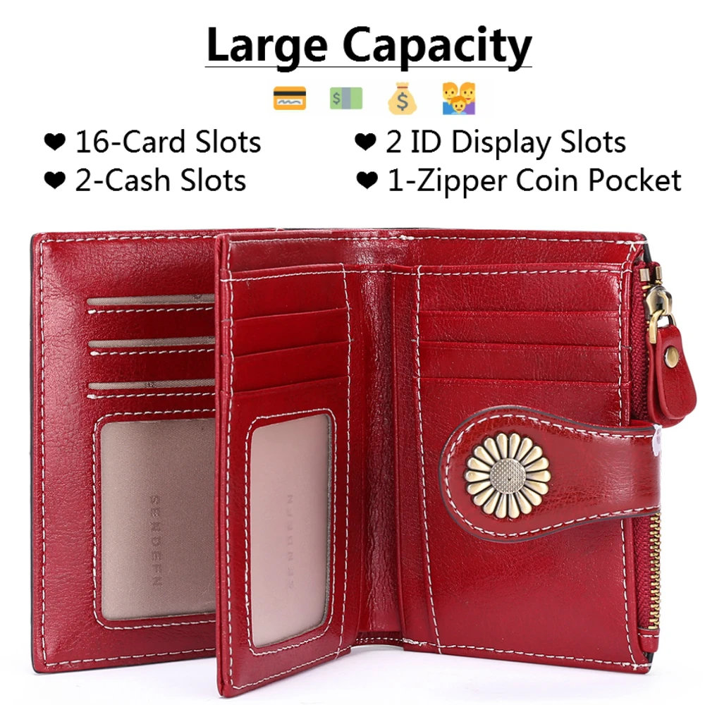 New Short Rfid Women Wallets Hollow Out Zipper Hasp Coin Pocket Women Purse Quality Genuine Leather Card Holder Female Wallet