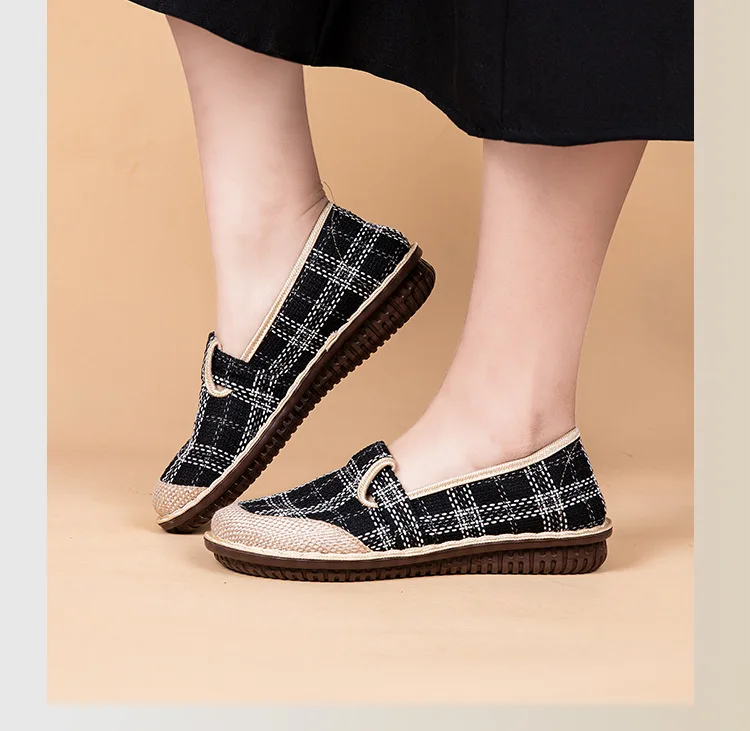 Dropshipping Women's Canvas Shoes Fashion Flat Vulcanized Shoes New Moccasin Shoes for Women Summer Light and Breathable Loafers