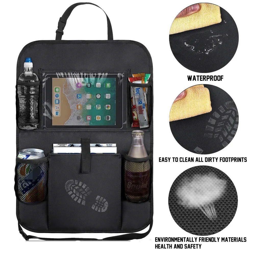 

Hot 2022 New Car Rear Anti Kick Bag Multifunctional Car Storage Bag Can Be Installed with Tablet Computer