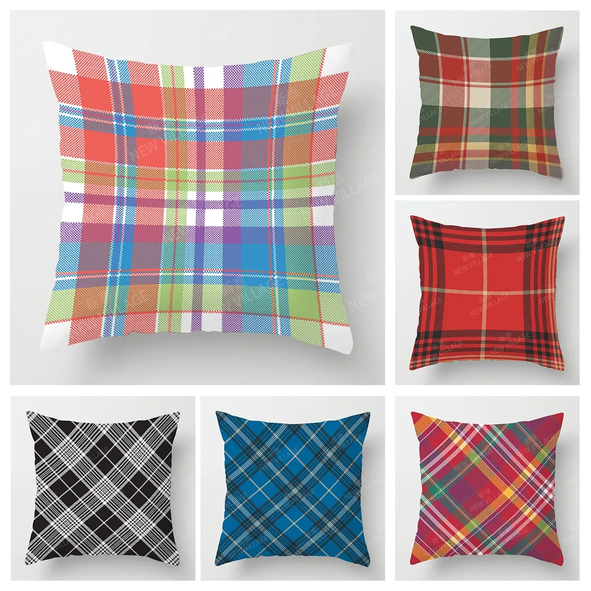

Наволочка в клетку в простом стиле, чехол для дивана и подушки, украшение для дома, можно подогнать под заказ, 40x40, 50x50, 60x60, 45*45, 35x35