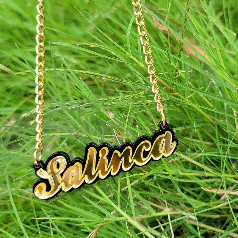 

Fashion Personality Custom Name Necklace Customized Acrylic Letter Pendant Necklaces Cute Custom Name Chain Girl Christmas Gifts