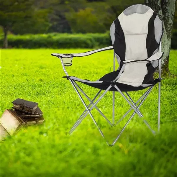 

Medium Camping Chair Fishing Chair Folding Chair 105x58x58 Black Grey