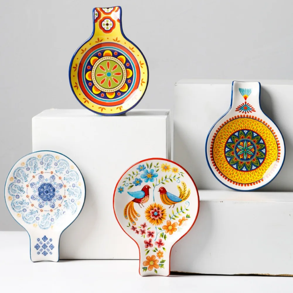 Экологичная керамическая подставка для ложки декора столешницы и кухни.