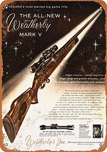 

Kexle 12 x 16 Metal Sign - Weatherby Mark V Rifles - Vintage Decorative Tin Sign
