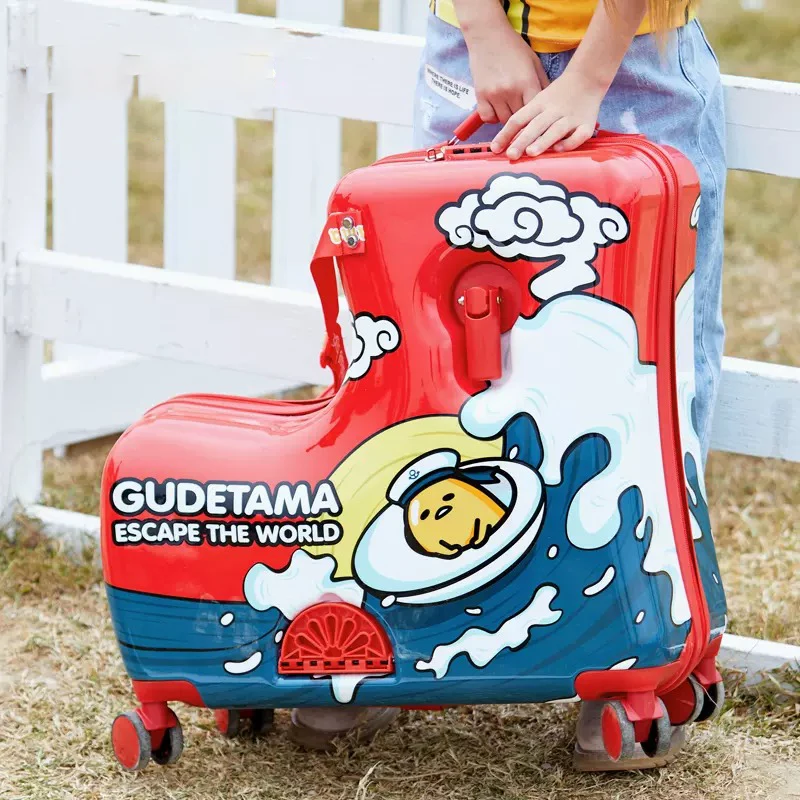 AO WEI LA Duffel Bag for Kids Ride-On Suitcase Carry-On Luggage with Wheels Suitcase Fits to Kids Aged 2-12 Years Old 20 24 Inch