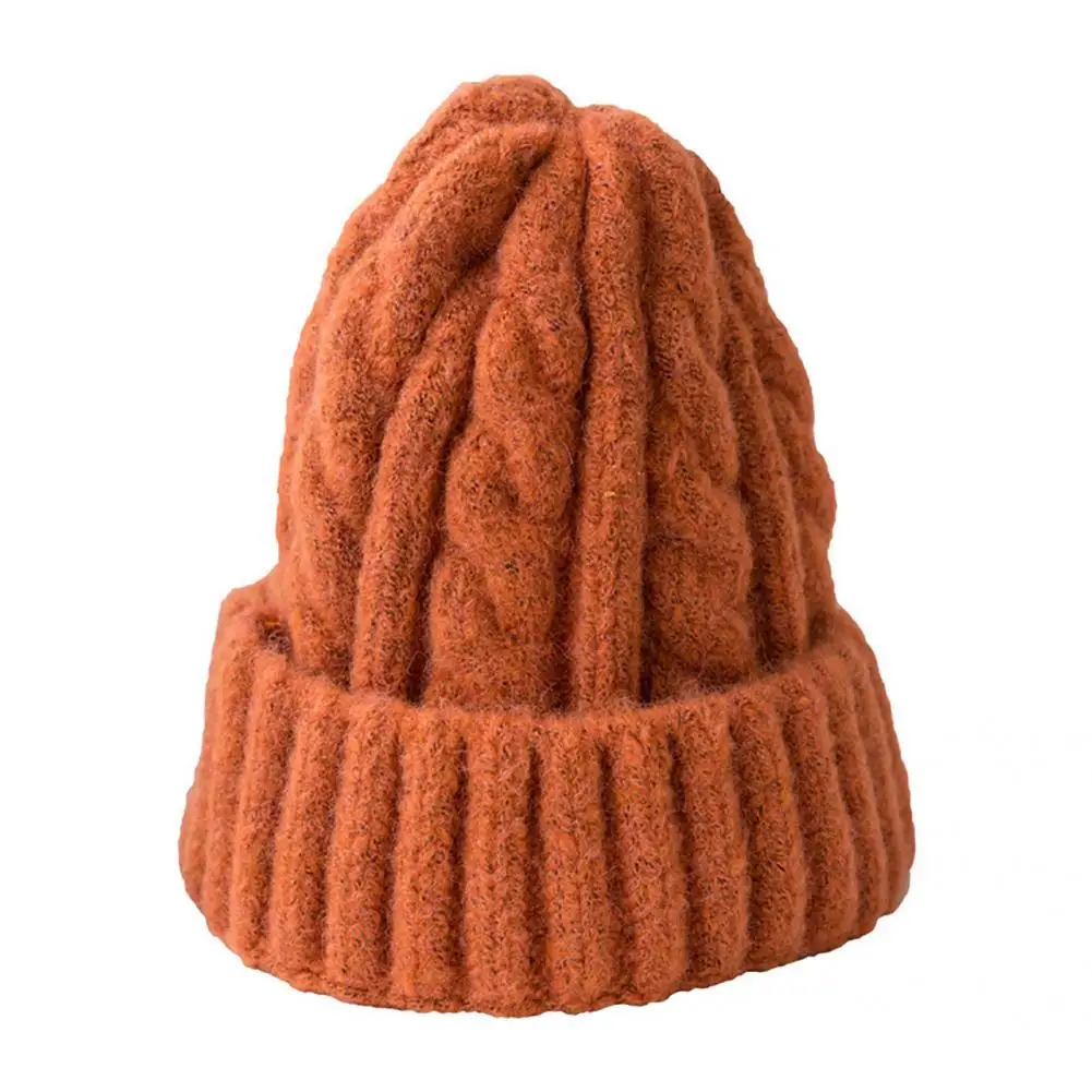 

Beanie Hat Trendy Candy Color Twist Beanie Hat Fine Workmanship Cycling Beanie Cap